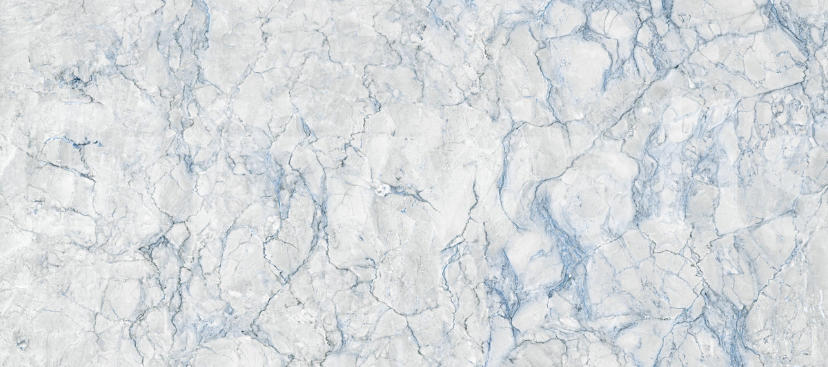 Serene Blue Veined Marble Texture Wall Mural