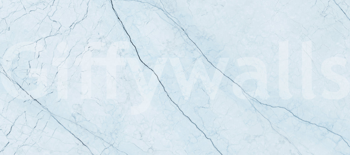 Cool Azure Marble Slab Wall Mural