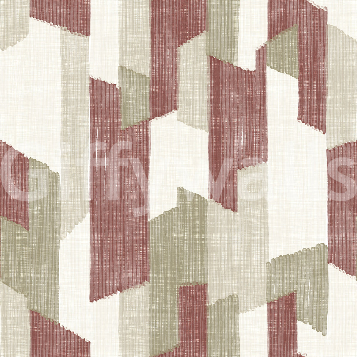 Modern Textured Hand Painted Geometries Earthy Wallpaper⁠