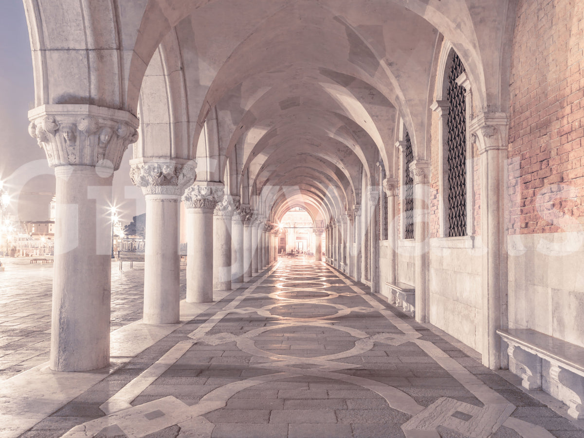 Stonework Corridor Perspective Wall Mural