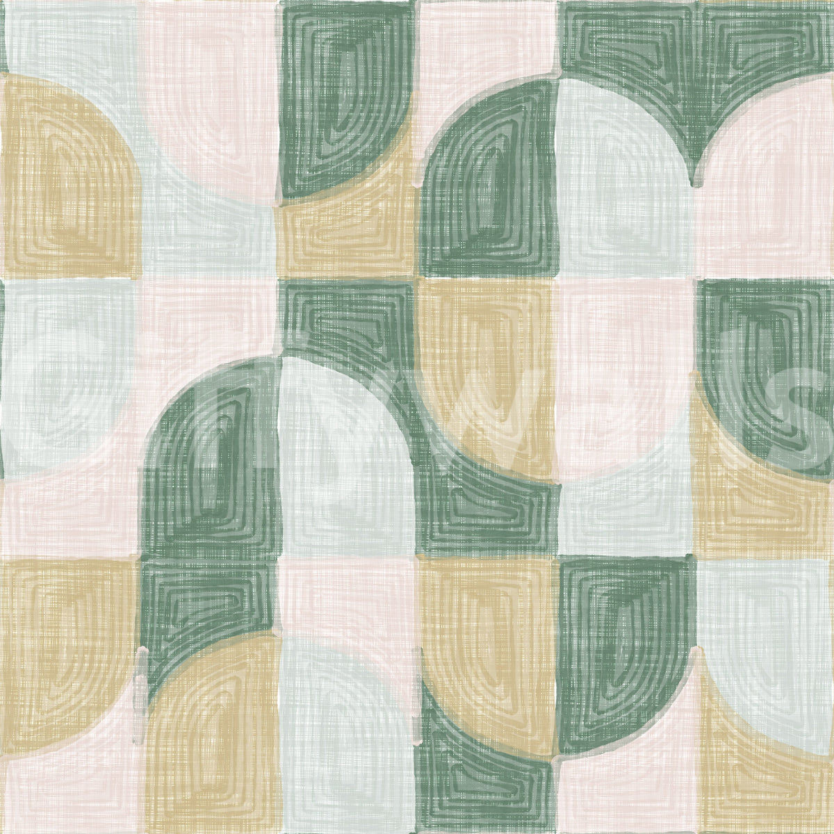 Bold Textured Hand Painted Geometries Beautifully Balanced Wallpaper⁠