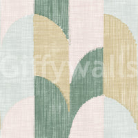 Mid Mod Textured Hand Painted Geometries Beautifully Balanced Wallpaper⁠