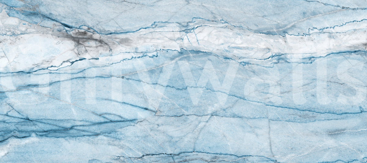 Ethereal Azure Veined Stone Wall Mural