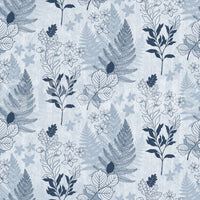 Alpine Botanical Silhouettes - Blue Wallpaper⁠