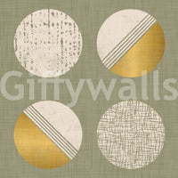 Sage Green Mustard Circles Wallpaper Mid Century Wallpaper⁠