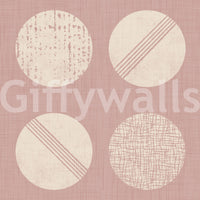 Blush Pink Cream Circles Wallpaper Mid Century Wallpaper⁠