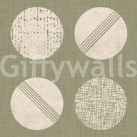 Sage Green Cream Circles Wallpaper Mid Century Wallpaper⁠
