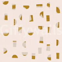 Cream Mustard Abstract Shapes Wallpaper Mid Century Wallpaper⁠