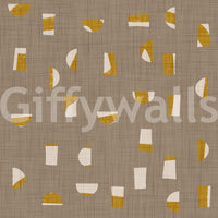 Warm Taupe Abstract Shapes Wallpaper Mid Century Wallpaper⁠