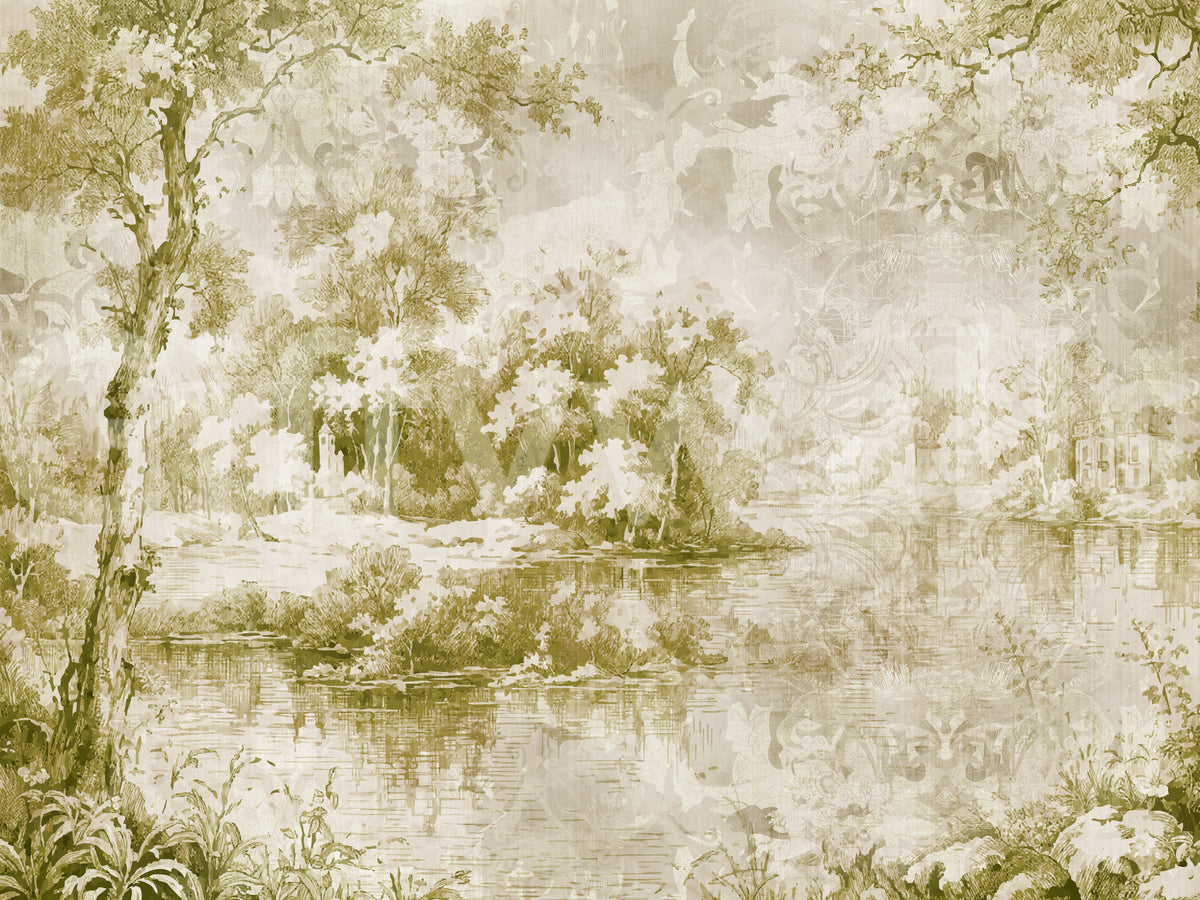 Rustic Sage Pastoral Garden Mural Wall Mural