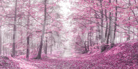 Magenta Woodland Pathway Wall Mural