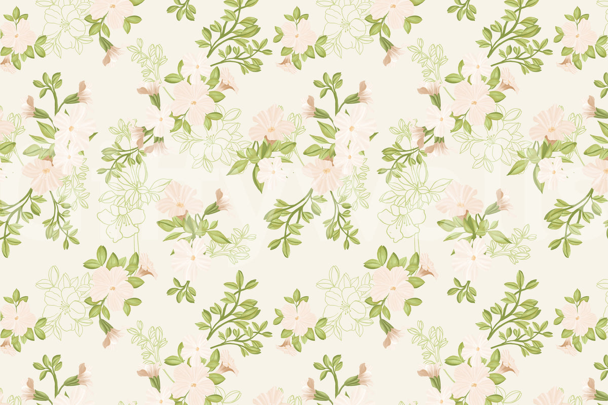 Soft Blush Petal Meadow Wallpaper⁠