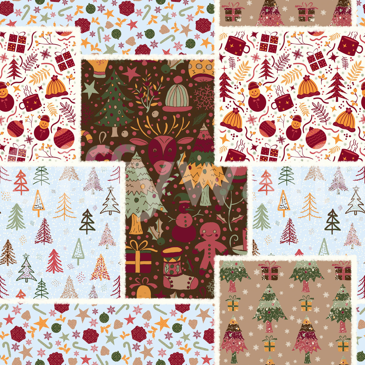 Country Christmas Patch Wallpaper⁠