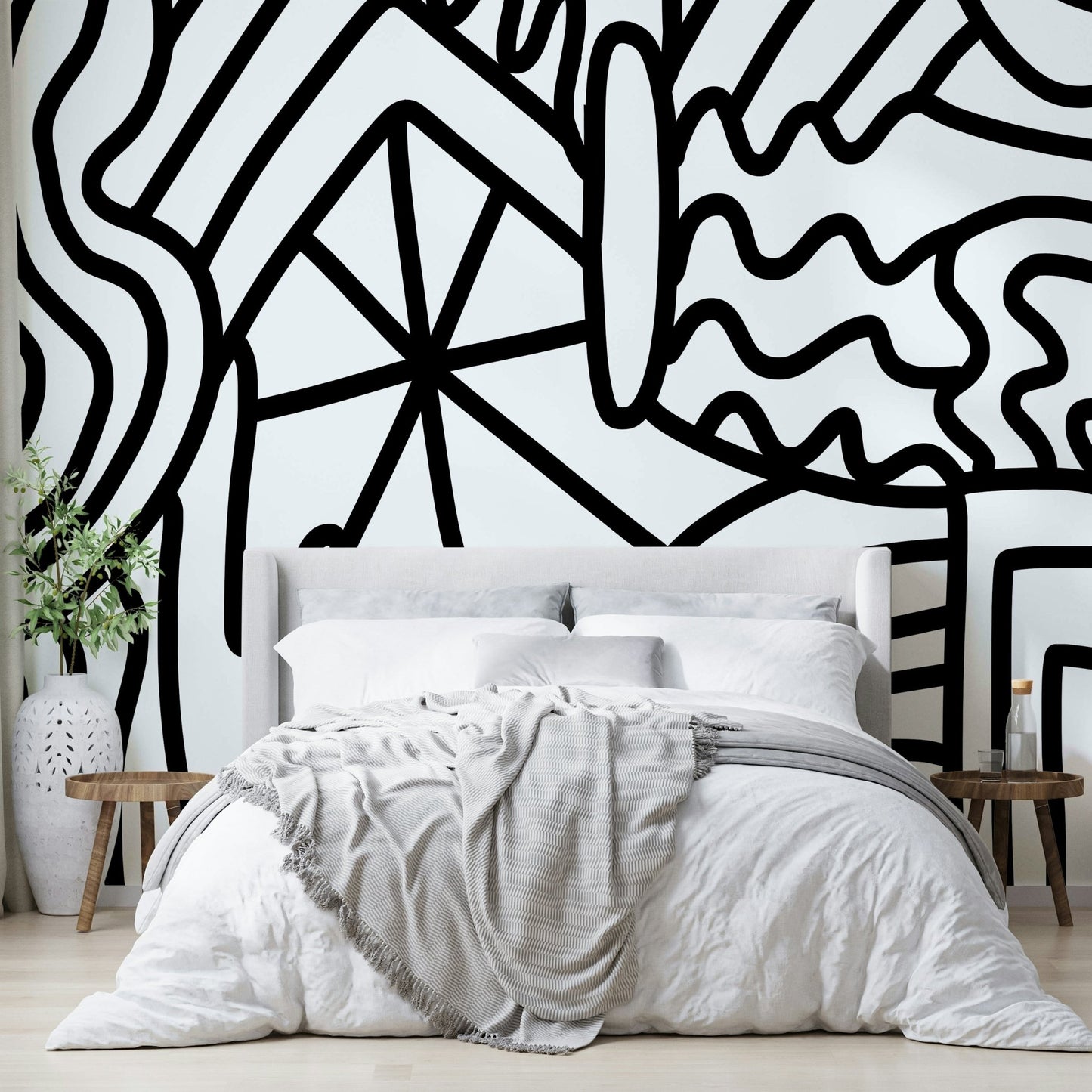 Waves 2 wall mural creating a peaceful, beach-like atmosphere

