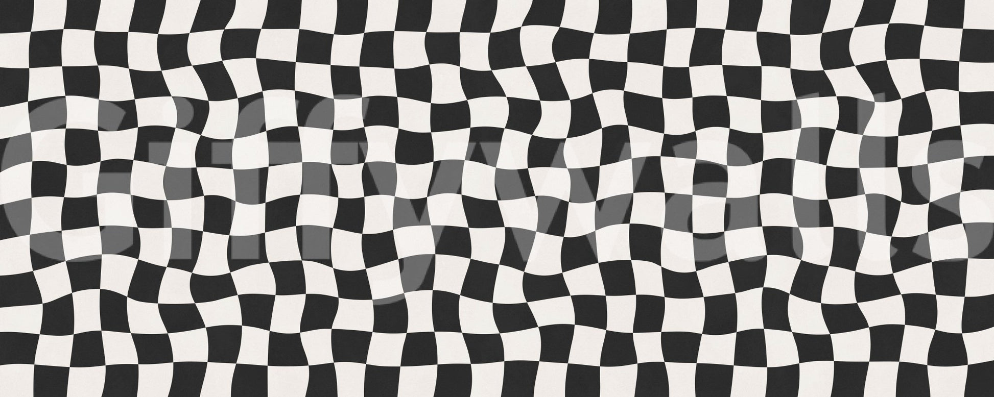 Funky Wavy Check squares energetic geometric accent mural.