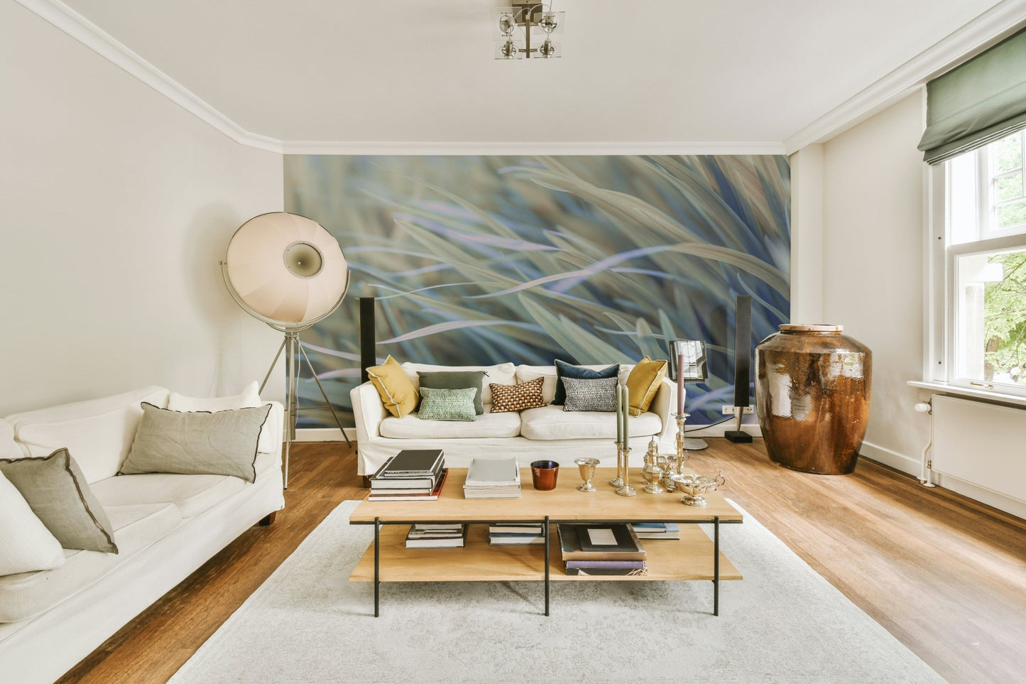 Flowing grass mural bringing nature’s beauty indoors

