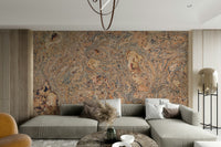 The color palette is composed of natural cork tones, including various shades of brown, beige.
