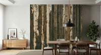 Wall mural showcasing weathered timber textures with subtle color variations for farmhouse or loft décor.
