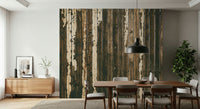 Wall mural showcasing weathered timber textures with subtle color variations for farmhouse or loft décor.