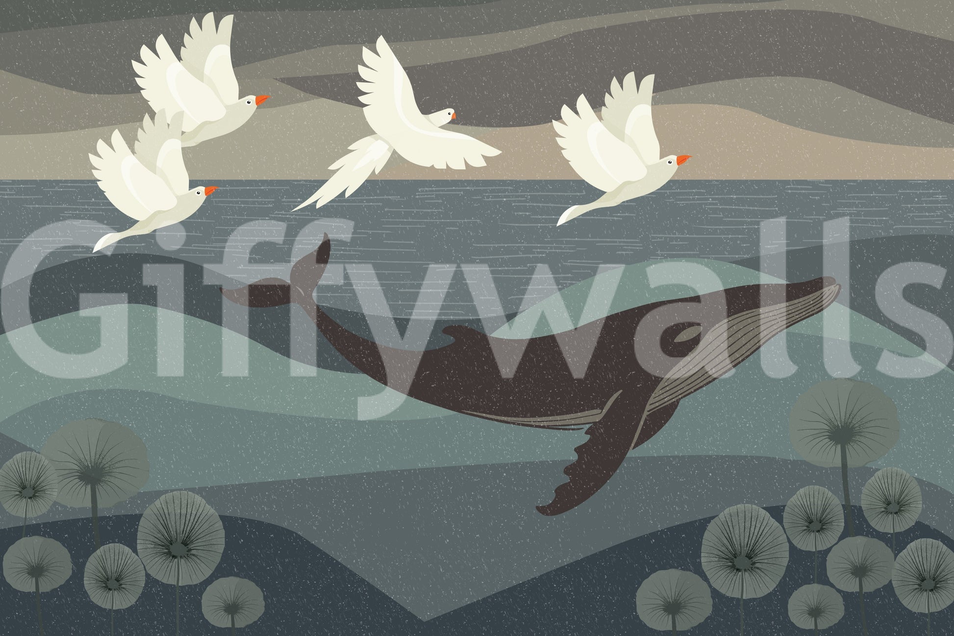 The style is painterly or a detailed illustration.

