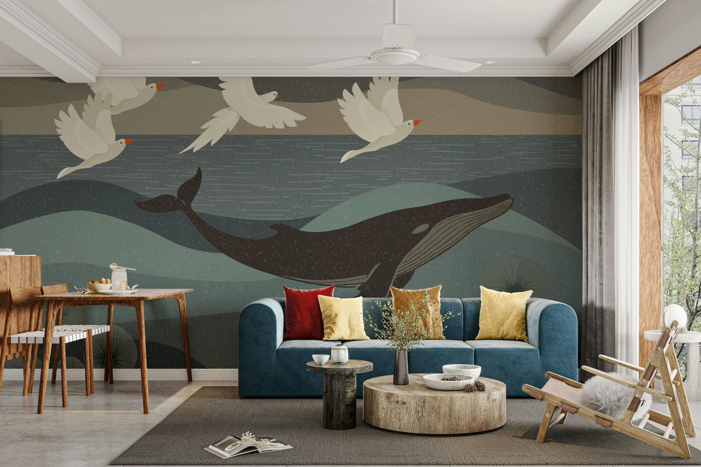 The composition is full and detailed, with a sense of gentle movement.

