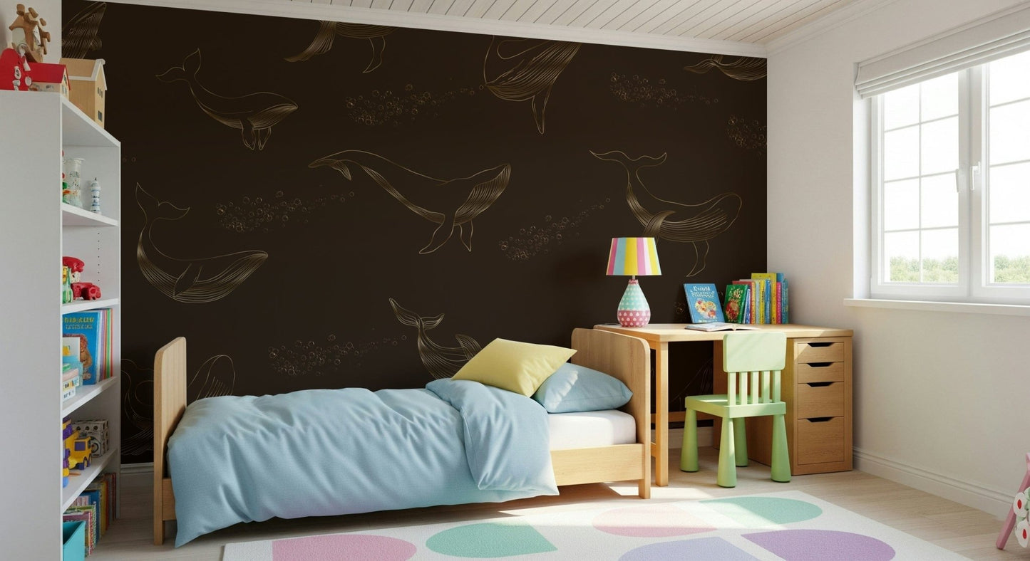 Nautical wall decor featuring marine life in soft blue.