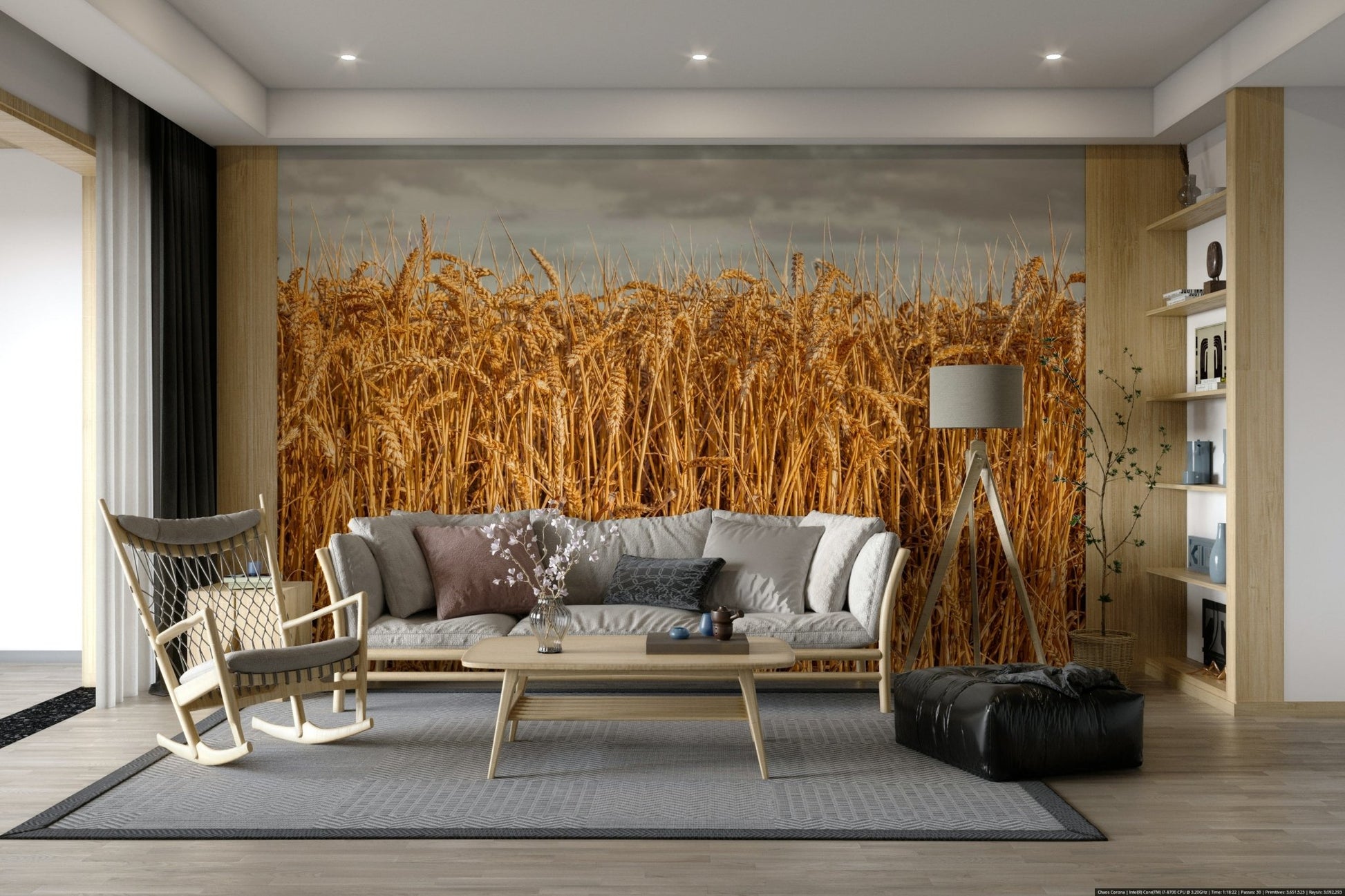 Wall mural of golden crops


