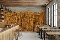 Landscape of wheat mural

