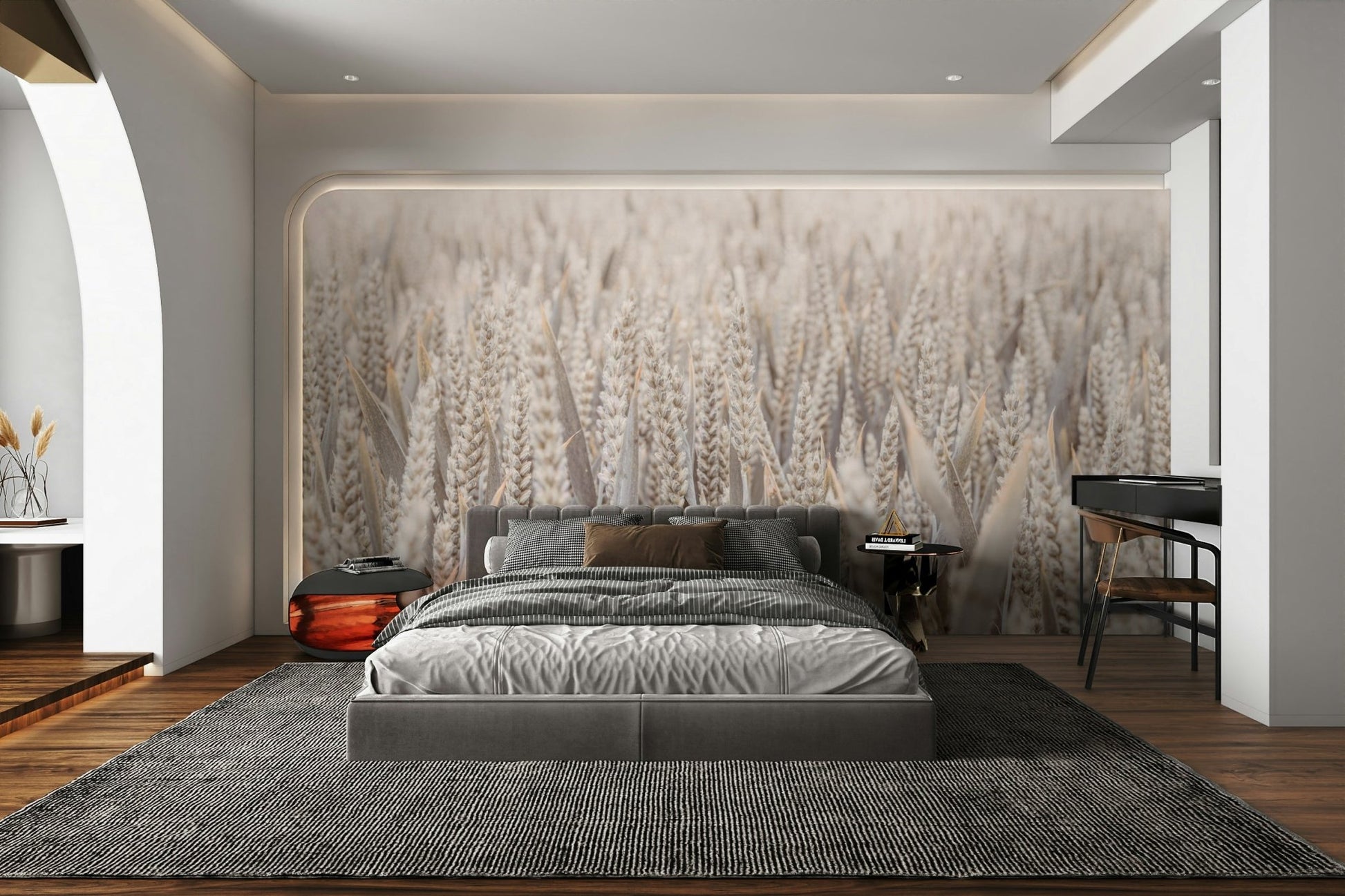 peaceful rural scene mural

