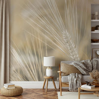 Elegant wheat wonders mural wallpaper for nature lovers

