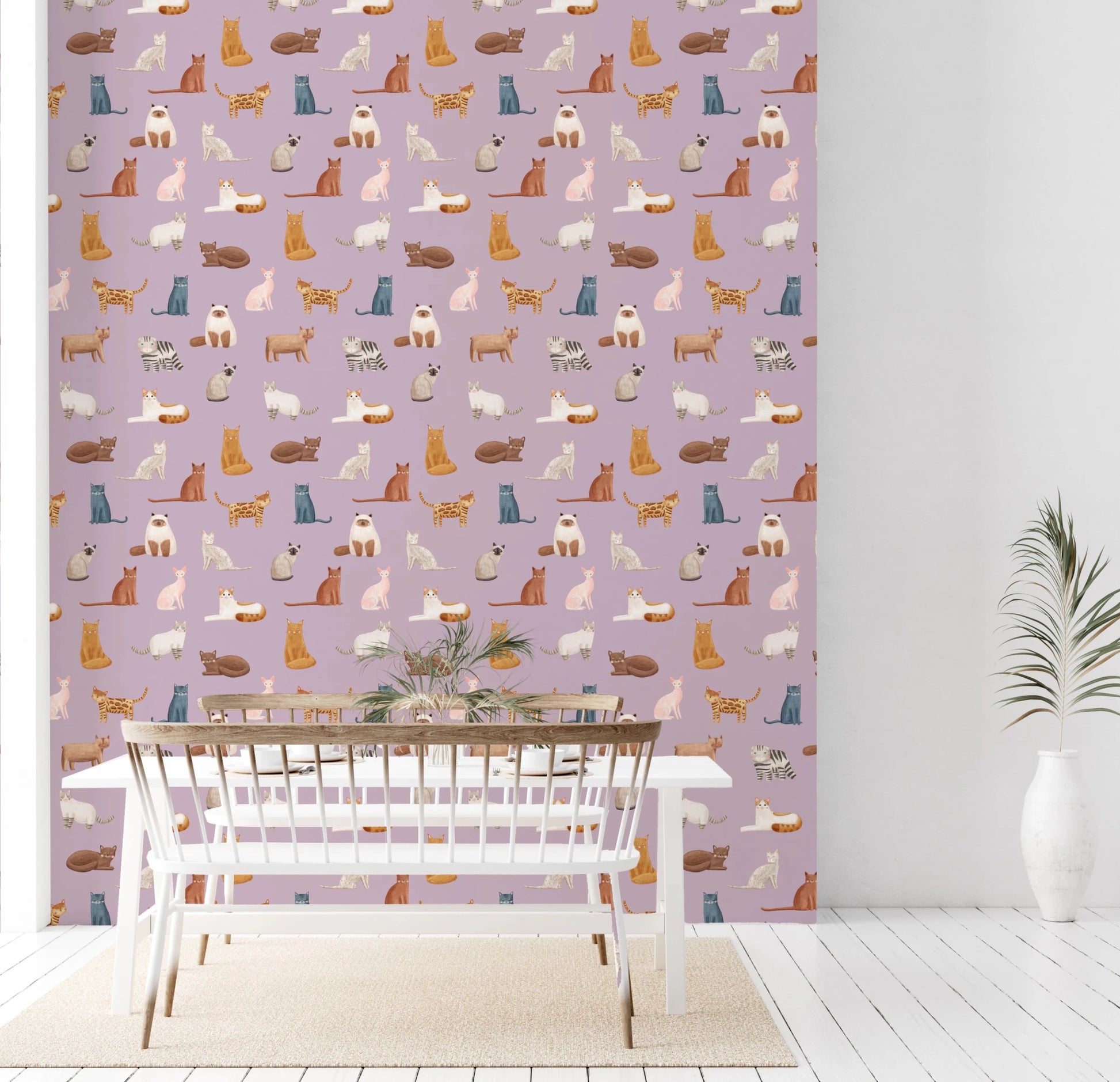 Whimsical Cat Parade Wallpaper⁠