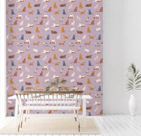 Whimsical Cat Parade Wallpaper⁠