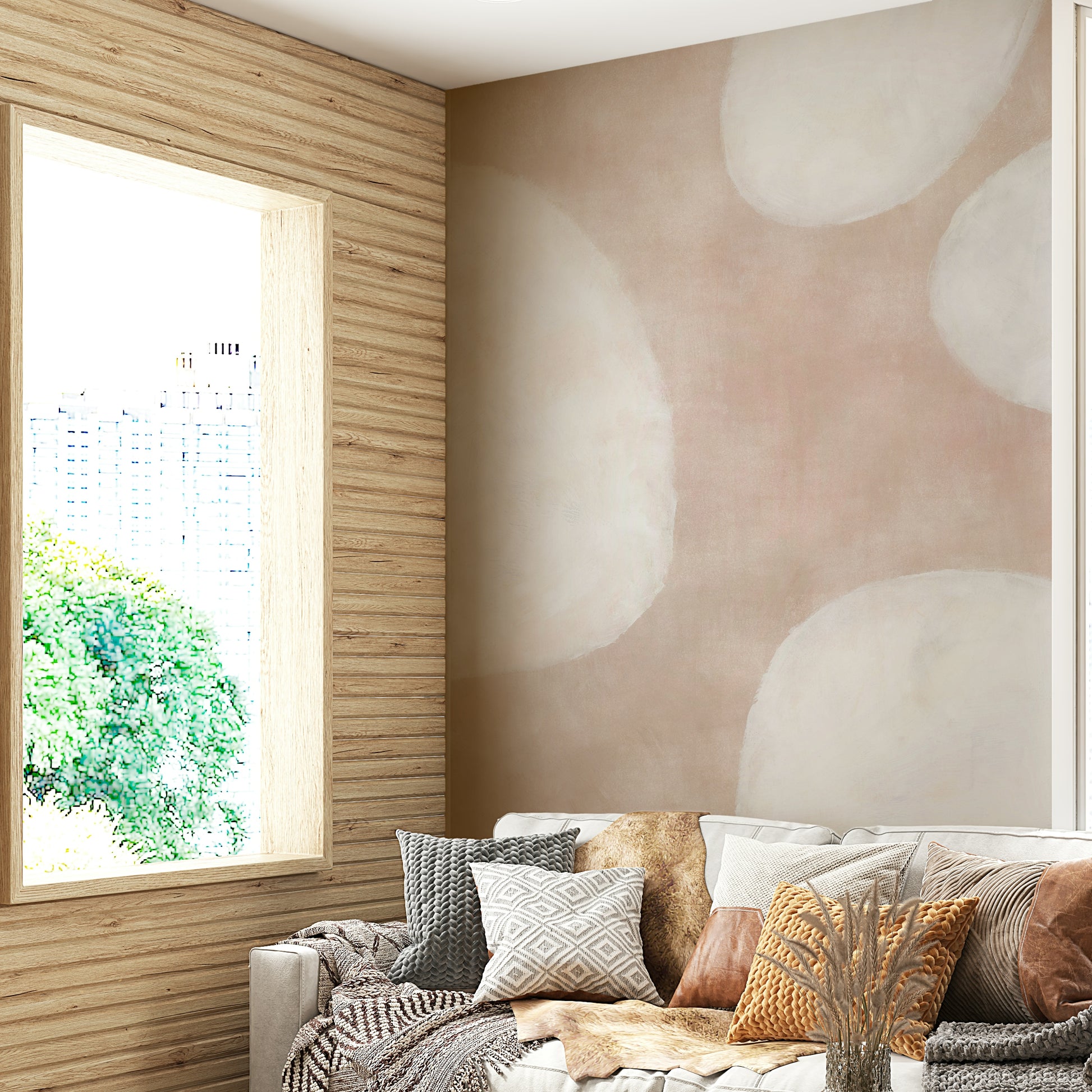 Whimsical cloudscape wallpaper design

