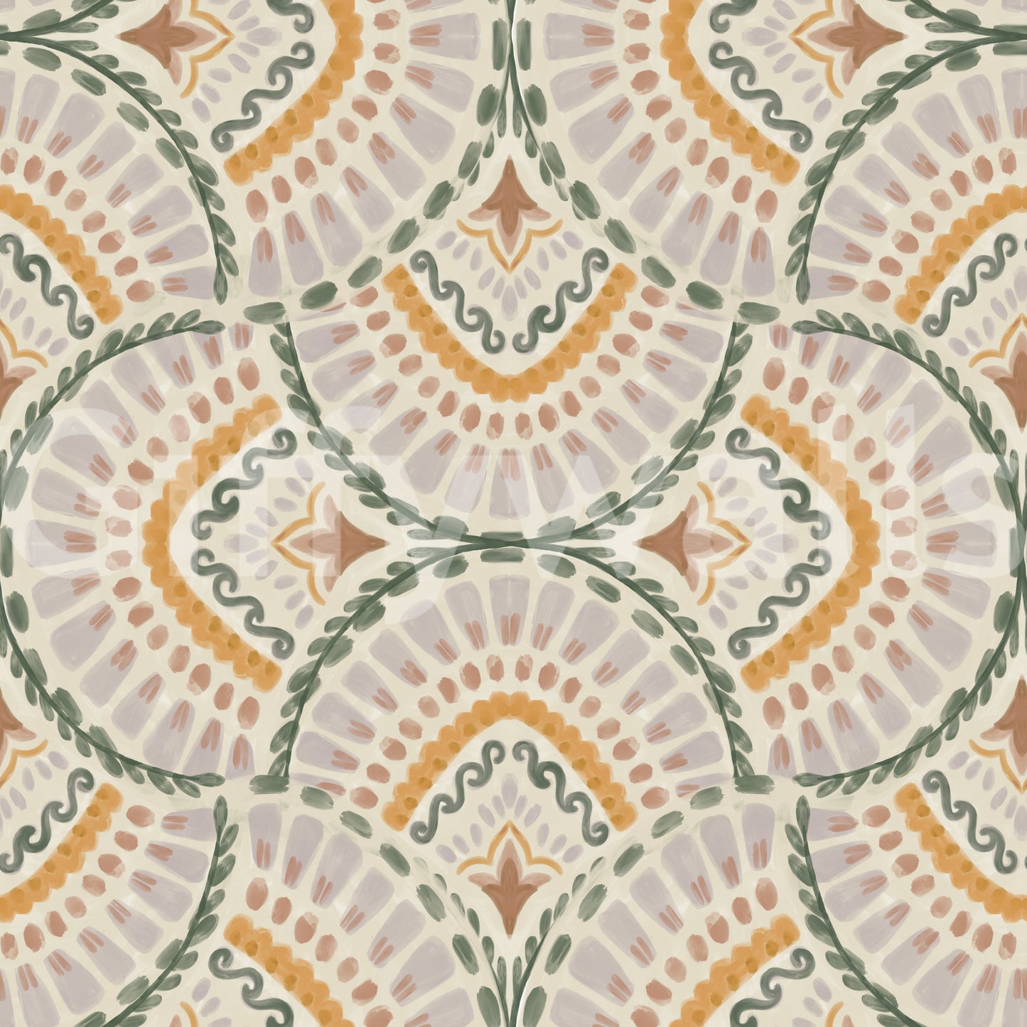 Whimsical Fan Pattern Wallpaper⁠