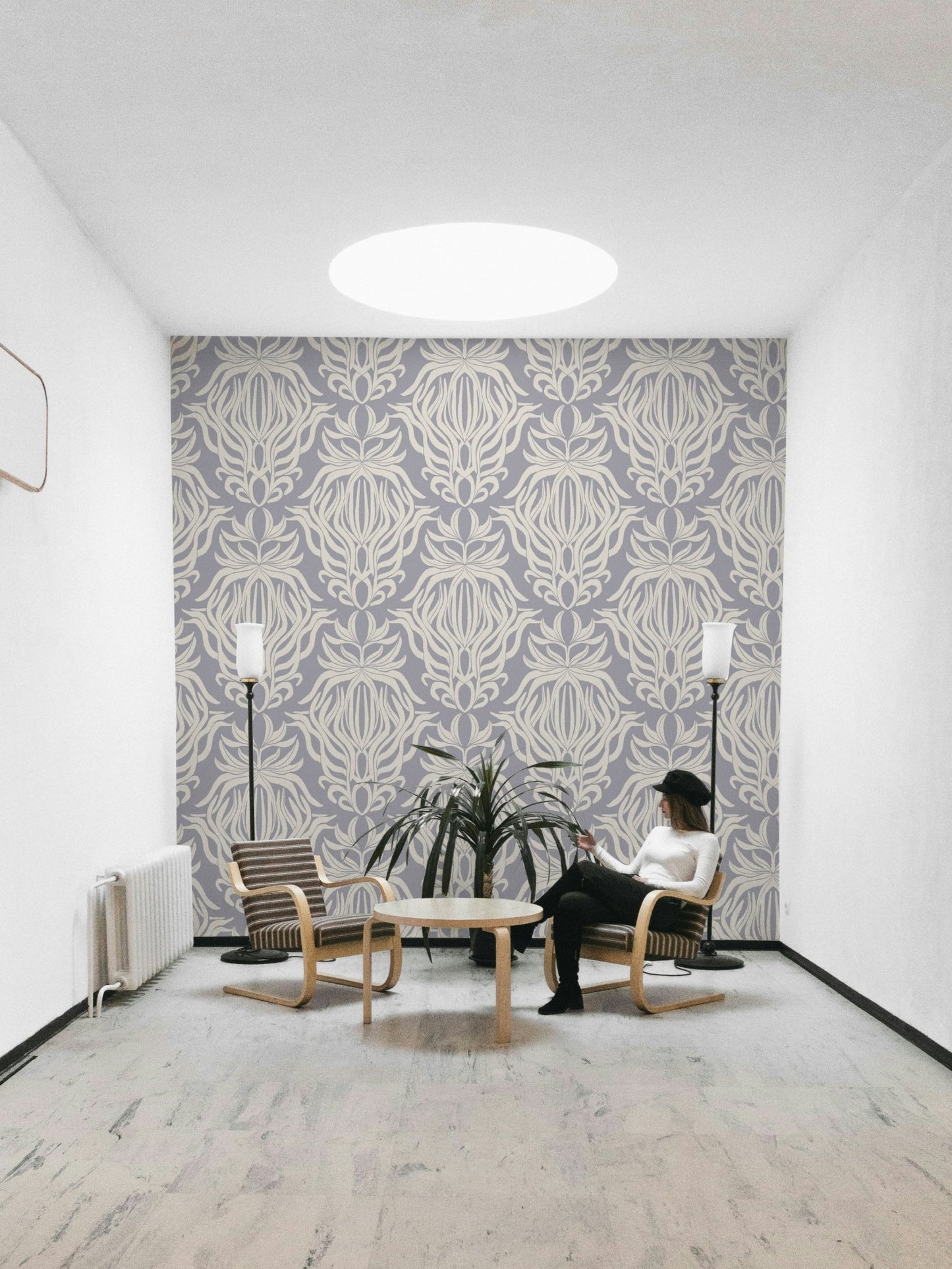 Whimsical tapestry wallpaper with bright, cheerful flowers

