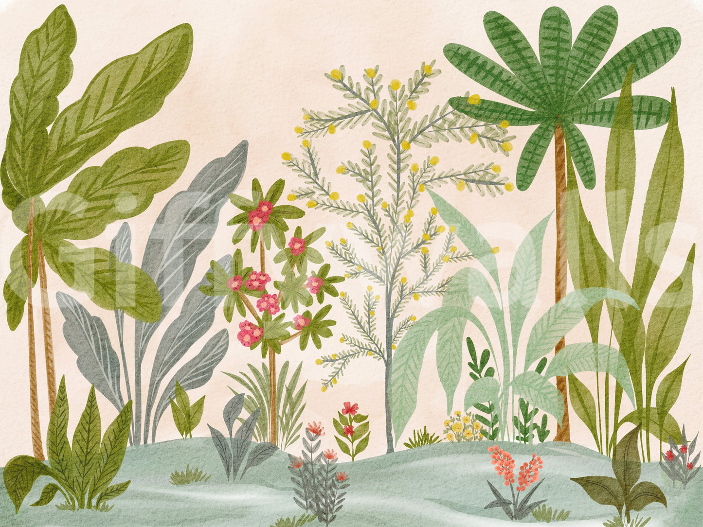 Whimsical Garden Escape Wall Mural