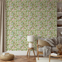 The wallpaper is used to create a feature wall in a children's room.