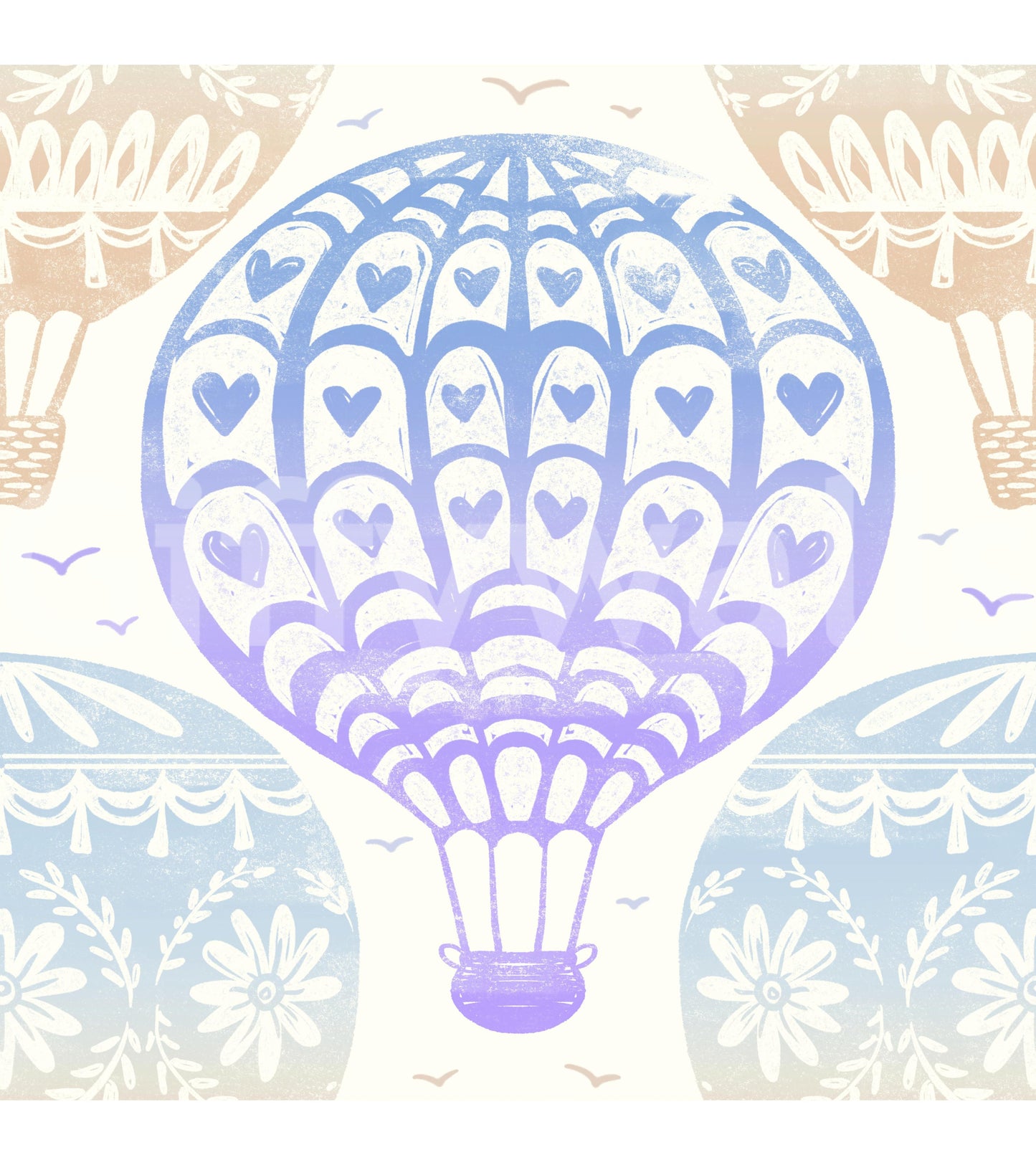 Whimsical Hot Air Balloon Voyage Wallpaper⁠