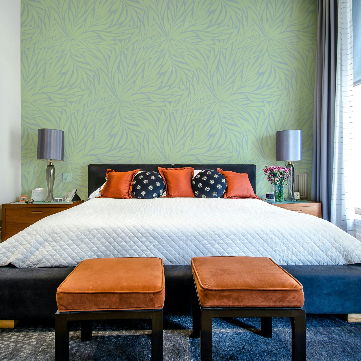Elegant leafy pattern with fluid motion

