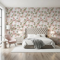 Whimsical Rococo Monkeys Wine Festival Vintage Aristocratic Vineyard Garden Party white Wallpaper⁠