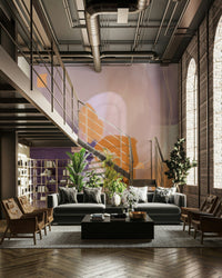 Whimsical Sophistication Wall Mural with abstract flow


