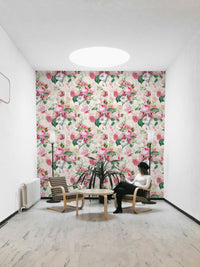 Watercolor roses wallpaper with gentle hues and soft floral accents.

