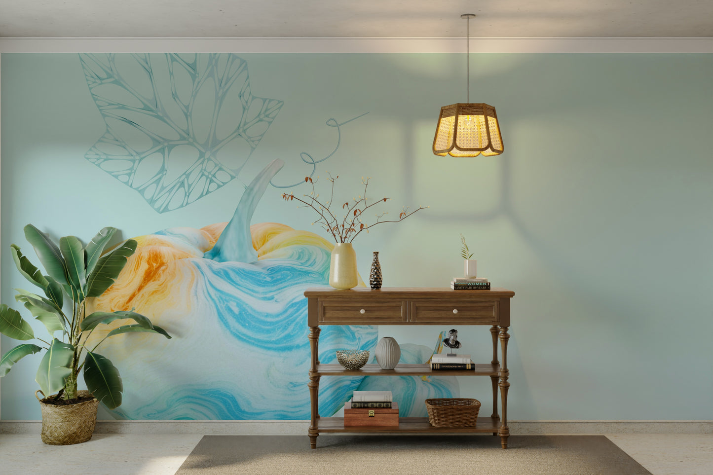 Whimsical Watercolour Pumpkins Wall Mural