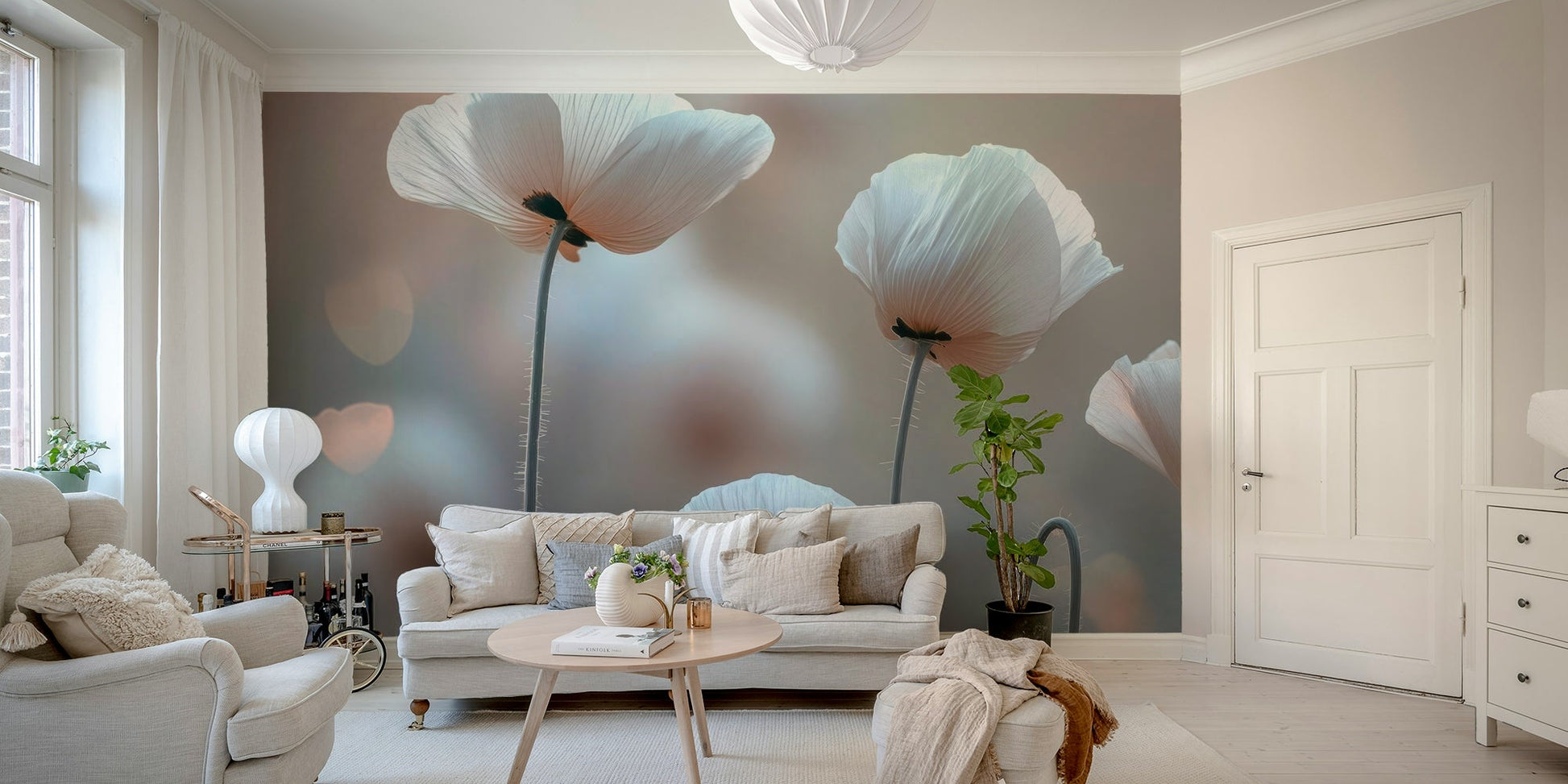 serene and whimsical poppy scene


