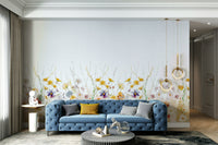 Playful wildflower mural design

