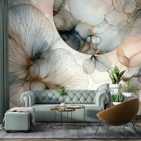 Whisper of Nature Wall Mural used as a feature wall in a contemporary nursery.