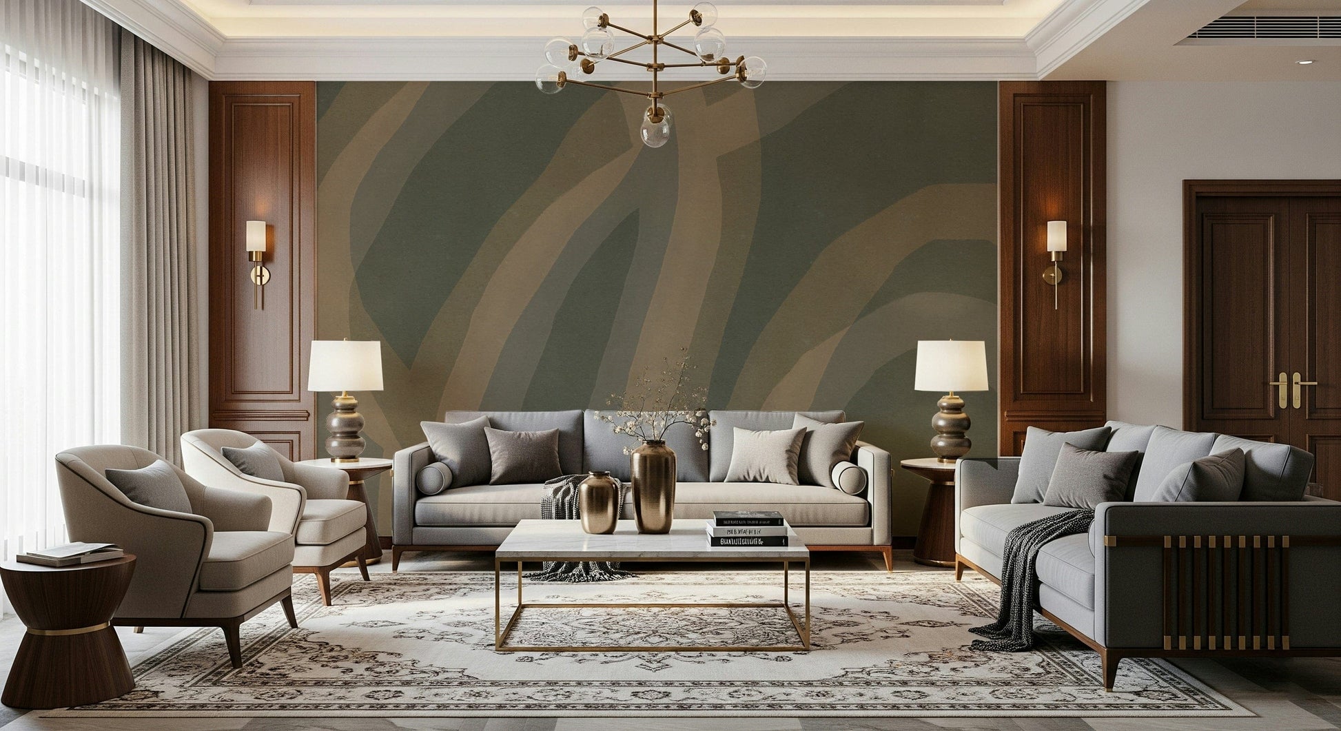 A contemplative forest path wallpaper mural for a feature wall.

