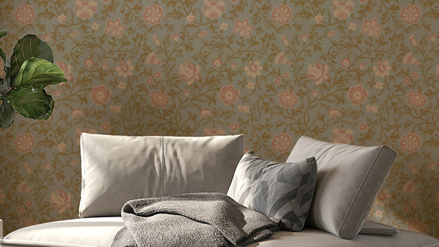 Whispering Blooms wallpaper with delicate floral pattern

