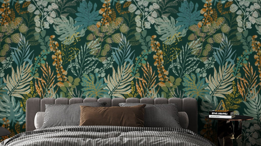 Whispering foliage peel and stick wallpaper