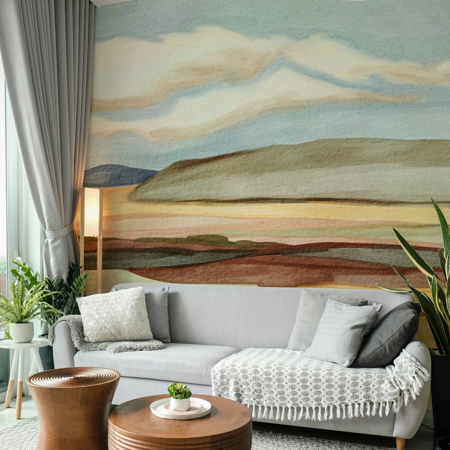Calm flowing wallpaper for neutral spaces

